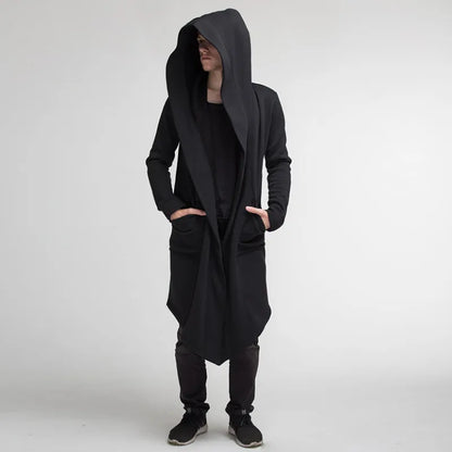 Herren-Cardigan mit Kapuze, Trenchcoat, Streetwear