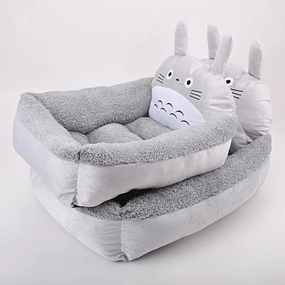 Cozy Cartoon Pet Bed for Small Pets