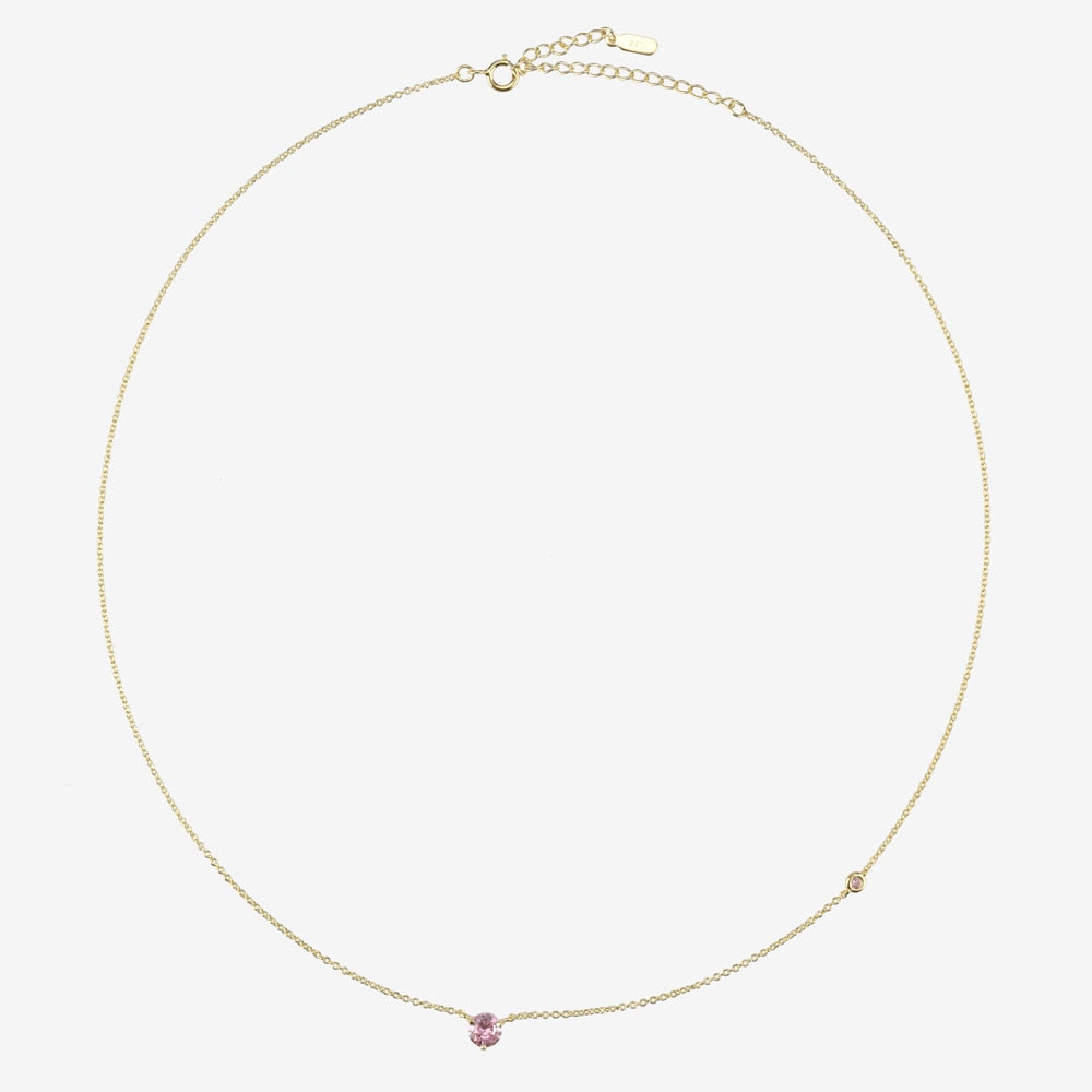 Gold Lavender Rhodolite Zircon Necklace