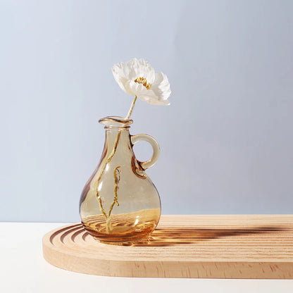 Vase en verre Transparent, porte-fleurs de bureau, décoration