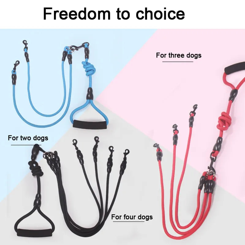 Adjustable Dual Dog Leash - Walk 2, 3, or 4 Dogs