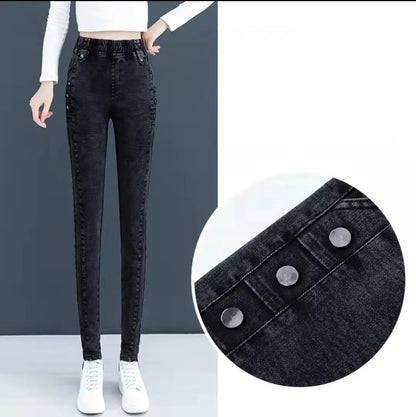 High-Waist Vintage Skinny Jeans Set