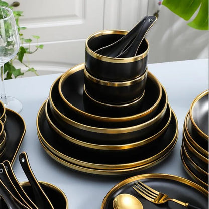 Stone Lain Florian 16-Piece Gold Dinnerware Set