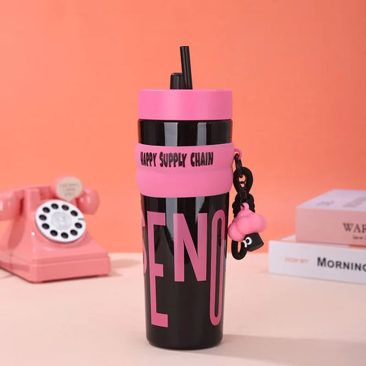 Kid's 900ml Straw Water Bottle