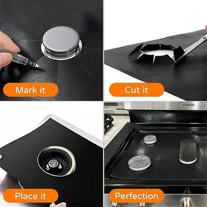 gas stove protection mat, oil-proof stove cover, high temperature resistant stove mat, kitchen stove protector, reusable gas stove liner, non-stick stove protection pad, heat resistant stove mat, easy clean stove cover, gas stove oil-proof mat, durable kitchen stove protector
