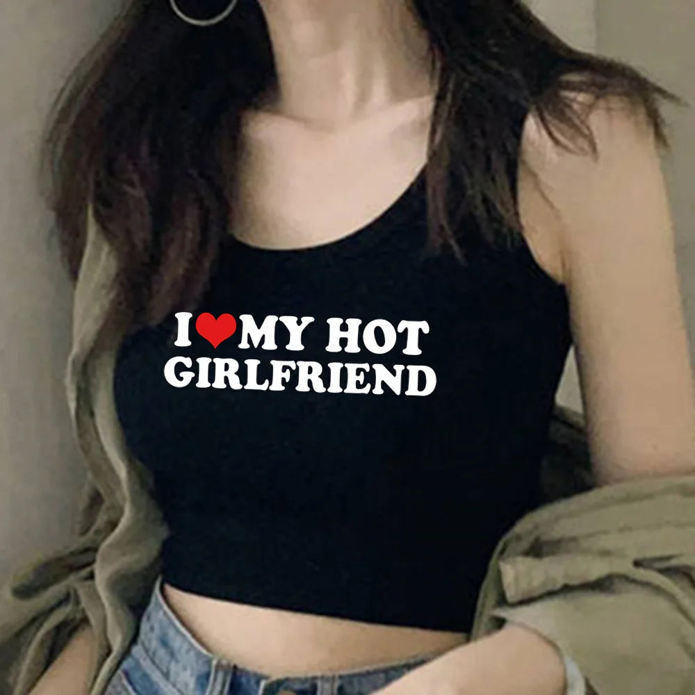 Letter Heart Print Harajuku T-shirt