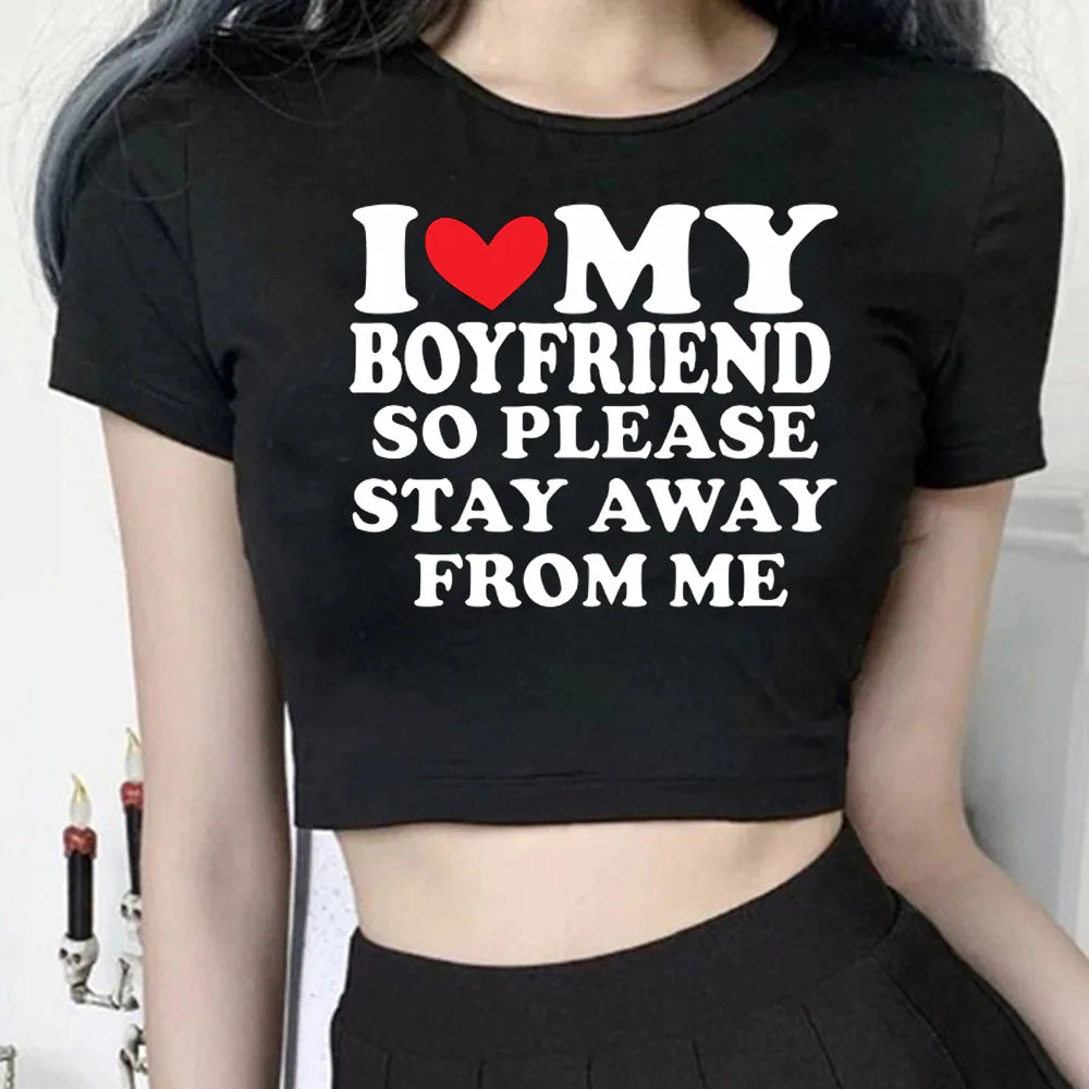 Letter Heart Print Harajuku T Shirt