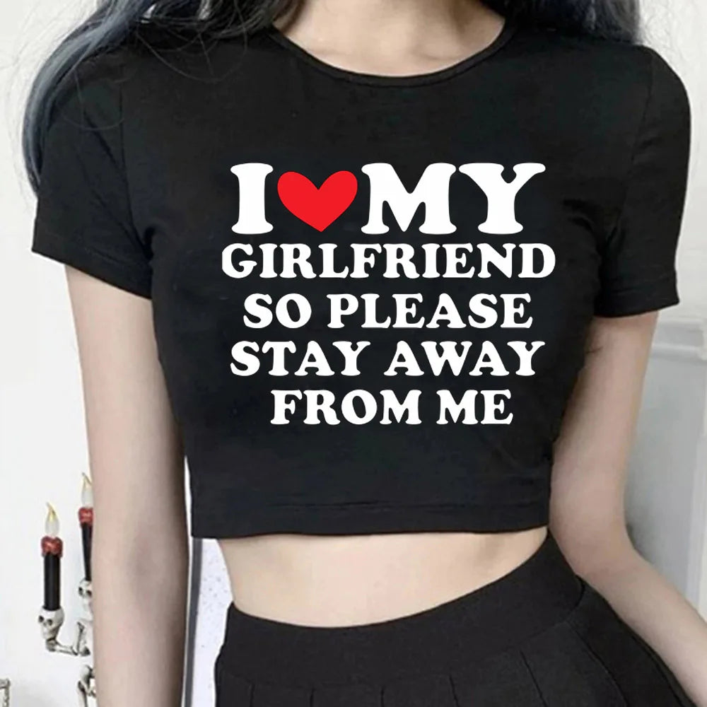 Letter Heart Print T Shirt