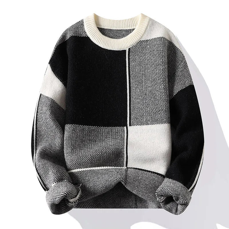 Pull à Col Montant Color Block pour Homme