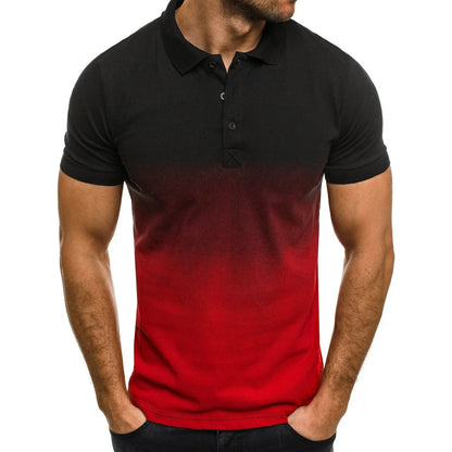 men's short-sleeve 3d gradient lapel sports polo shirt, men's gradient polo shirt, short-sleeve sports polo for men, men's 3d design polo shirt, casual lapel polo t-shirt men, men's athletic short-sleeve polo, stylish gradient polo for men, breathable sports polo shirt, trendy men's short-sleeve polo, men's summer polo t-shirt