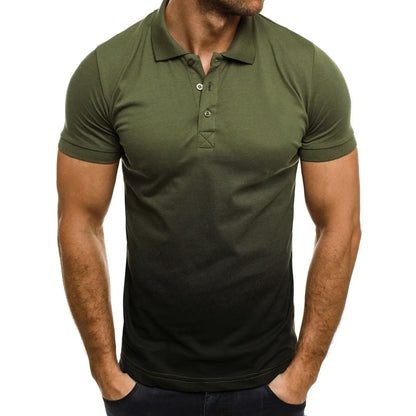 men's short-sleeve 3d gradient lapel sports polo shirt, men's gradient polo shirt, short-sleeve sports polo for men, men's 3d design polo shirt, casual lapel polo t-shirt men, men's athletic short-sleeve polo, stylish gradient polo for men, breathable sports polo shirt, trendy men's short-sleeve polo, men's summer polo t-shirt