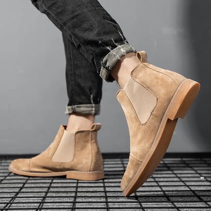 Men's Pointed-Toe Non Slip Suede Leather Boots