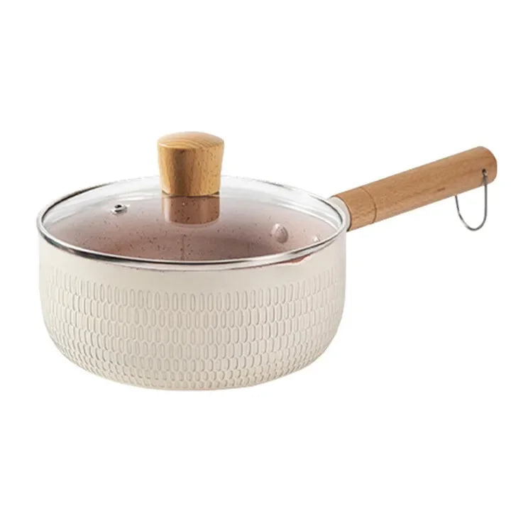 1pc non-stick milk pot, snow pan baby food pot, frying and boiling pan, universal gas cooker pot, induction cooker milk pan, non-stick baby food cooking pot, small milk boiling pan, non-stick frying pot, induction compatible milk pot, gas stove cooking pan