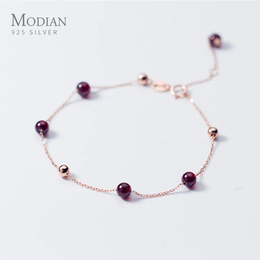 Bracelet en or rose et cristal violet