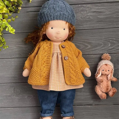 handmade waldorf cotton doll, diy waldorf doll, mini artist makeup doll, children's toy waldorf doll, handmade cotton toy doll, waldorf style mini doll, diy cotton doll for kids, artist handmade waldorf toy, small waldorf makeup doll, cotton waldorf children's toy