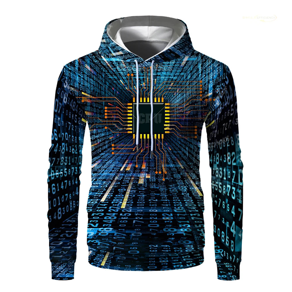 Sweat à capuche patchwork noir et blanc pour hommes