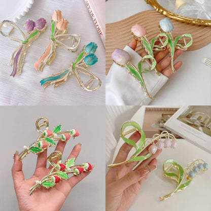 Épingle à cheveux torsadée avec perles et strass