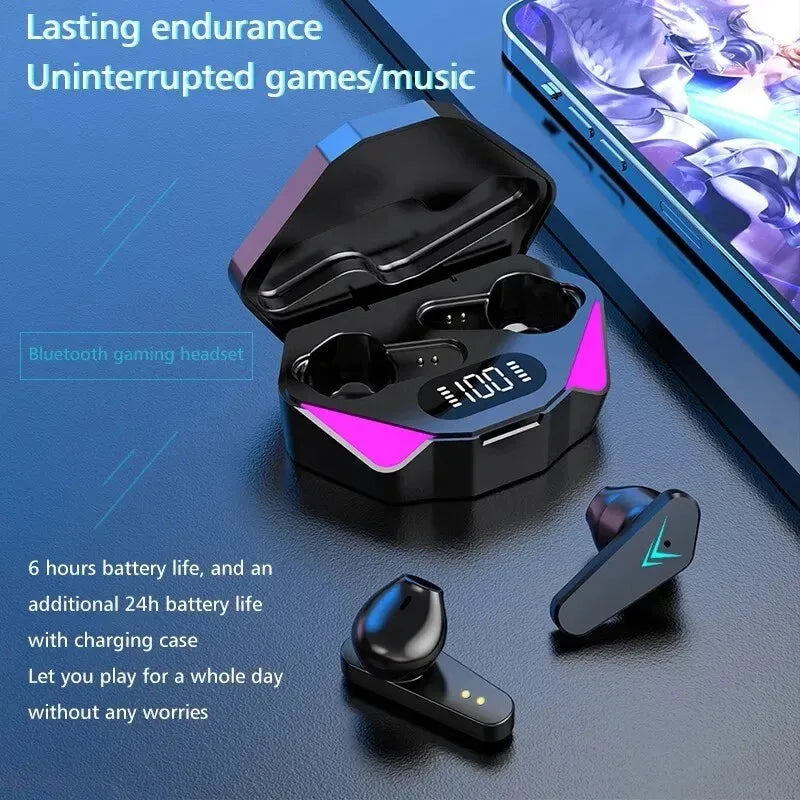 X15 TWS Gaming Earphones Wireless Bluetooth with Mic Bass Audio, 9D Stereo HiFi Sound Headset