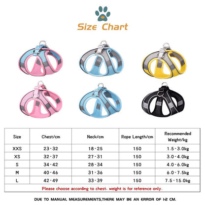 Breathable Small Dog Harness Set