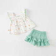 summer baby girls cute print clothing sets