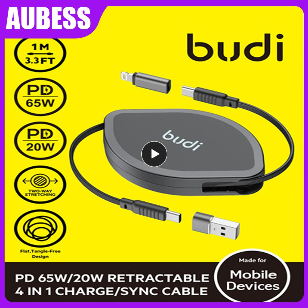 Budi 4-in-1 PD-Kabel 65 W und 20 W