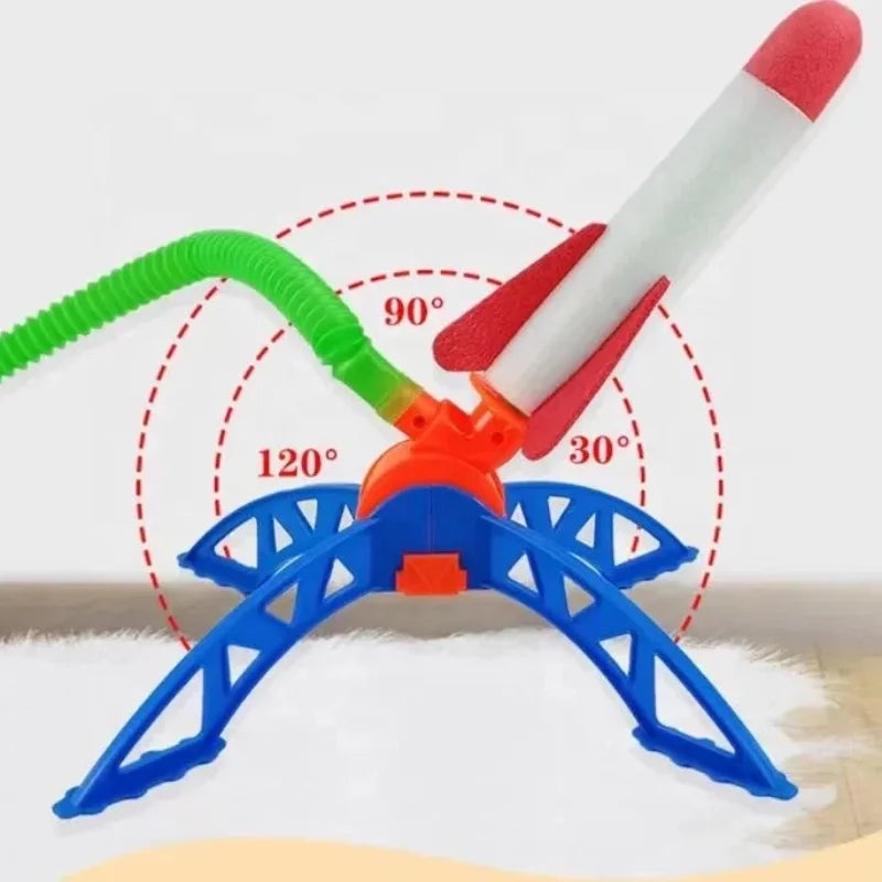 Kids Air-Powered Rocket Launcher - Foot Pump Soaring Toy