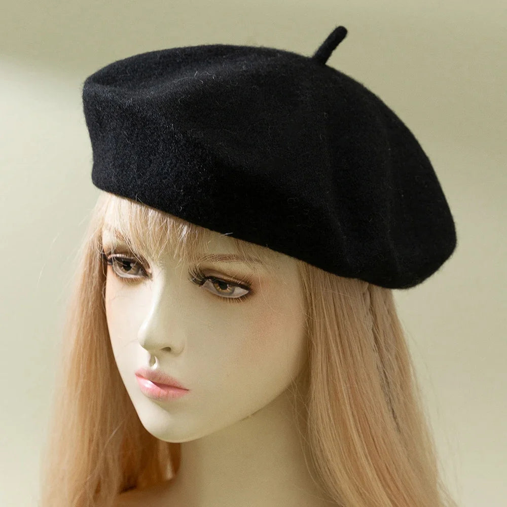 Women's Woolen Beret - Versatile Japanese Style Hat