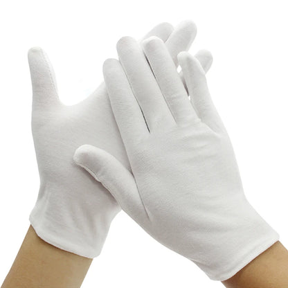 Full-Finger White Cotton Gloves – Etiquette Gloves