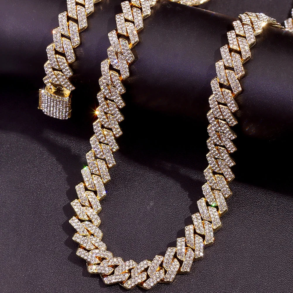 Hip Hop Bling Trio Cuban Chain Jewelry Set