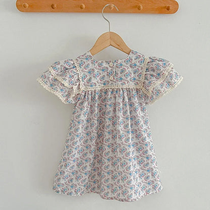 Robe imprimée à manches courtes pour fille