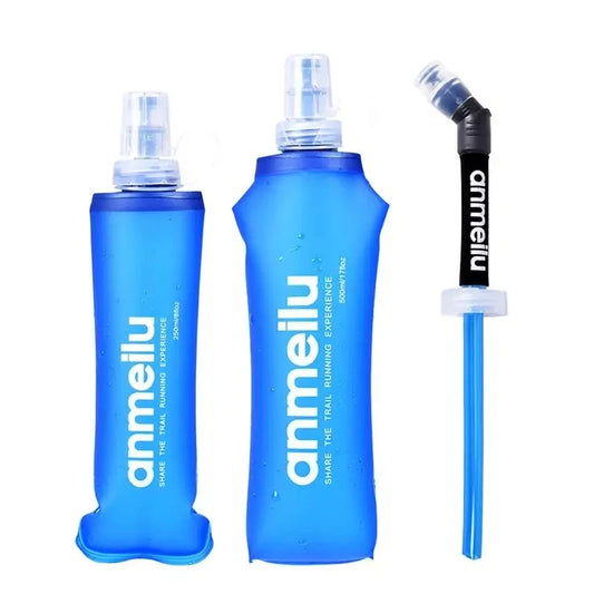 Bouteilles d'eau pliables en Silicone souple, pour Camping en plein air, voyage, course à pied, bouilloire, sac d'hydratation, gilet 250ML- 500ML