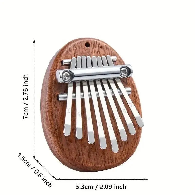 8-Key Mini Wooden Kalimba - Thumb Piano Pendant Gift