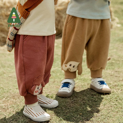 New Animal Embroidery Cotton Kids Pants