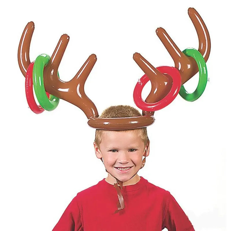 Inflatable Reindeer Antler Ring Toss Christmas Family Game Toys