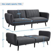 Convertible Ribbed Folding Sofa Bed