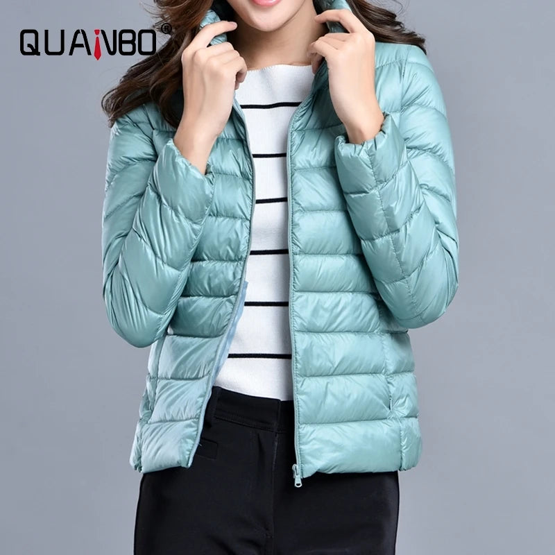 Women's Lightweight Spring Puffer Jacket - Slim Fit