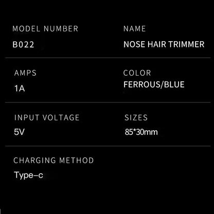 Wiederaufladbarer tragbarer Nasen- und Bartschneider für Männer – schmerzfreie Pflege