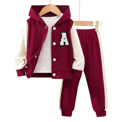 Autumn Kids Hooded Overcoat Set