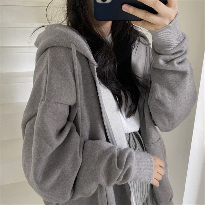 Autumn Retro Women's Zip Hoodie