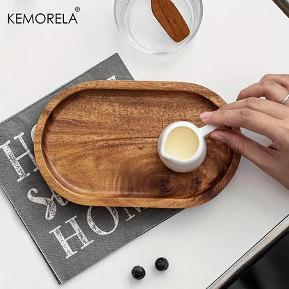 Japanese-Style Wooden Snack Plate for Tableware