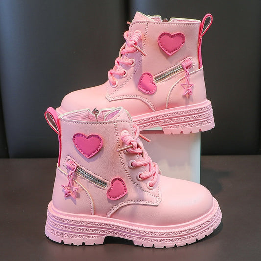 Bottines tendance rose tendre pour enfants