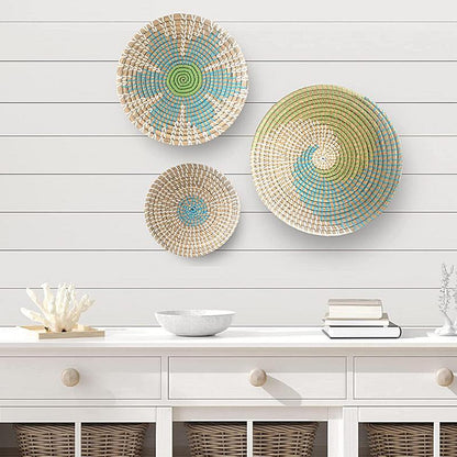 Panier mural en jonc de mer naturel - Décor Boho et bol à fruits