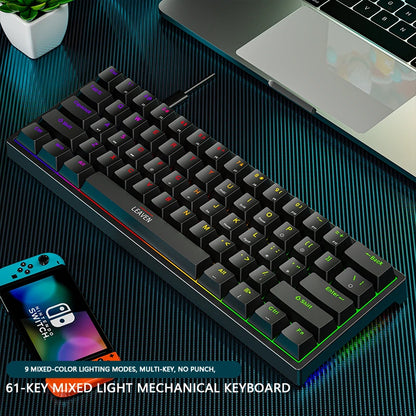 K620 Mini-Gaming-Tastatur mit mechanischer Tastatur – 61 Tasten RGB