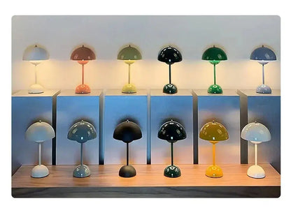 Rechargeable Mushroom Flower Bud LED Table Lamp - Modern Decor