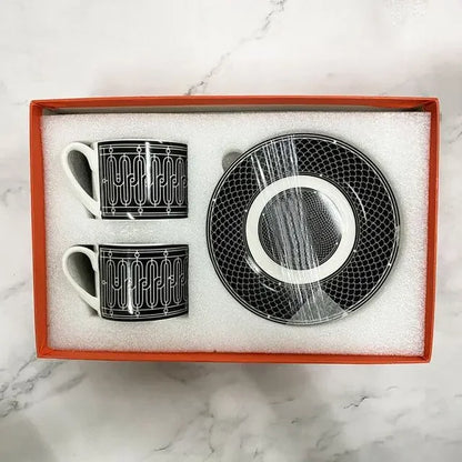 Bone Coffee Cups & Saucers Set Gift