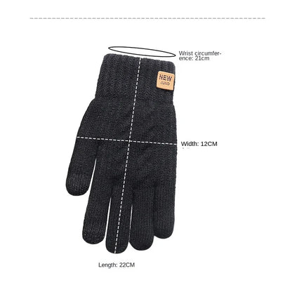 Knitted Thermal Winter Gloves -Touchscreen Full-Finger