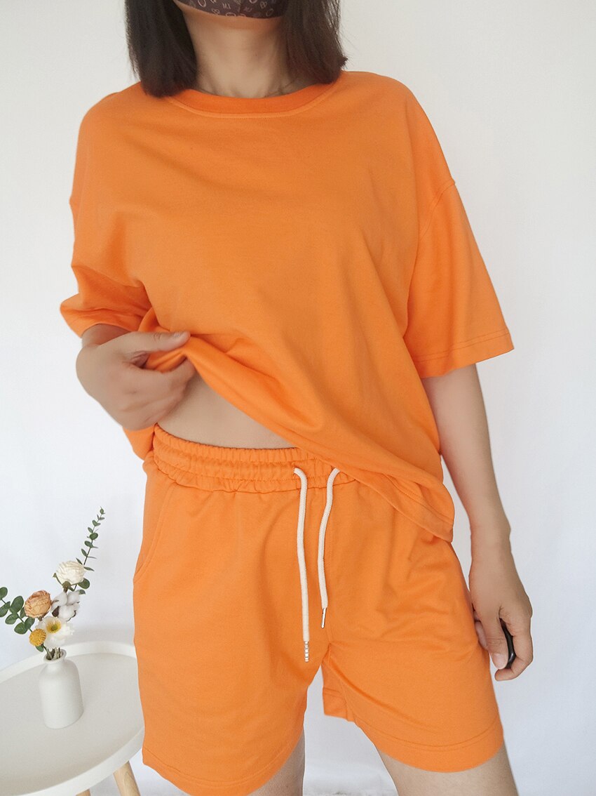 Green Summer Cotton Women's Tracksuit