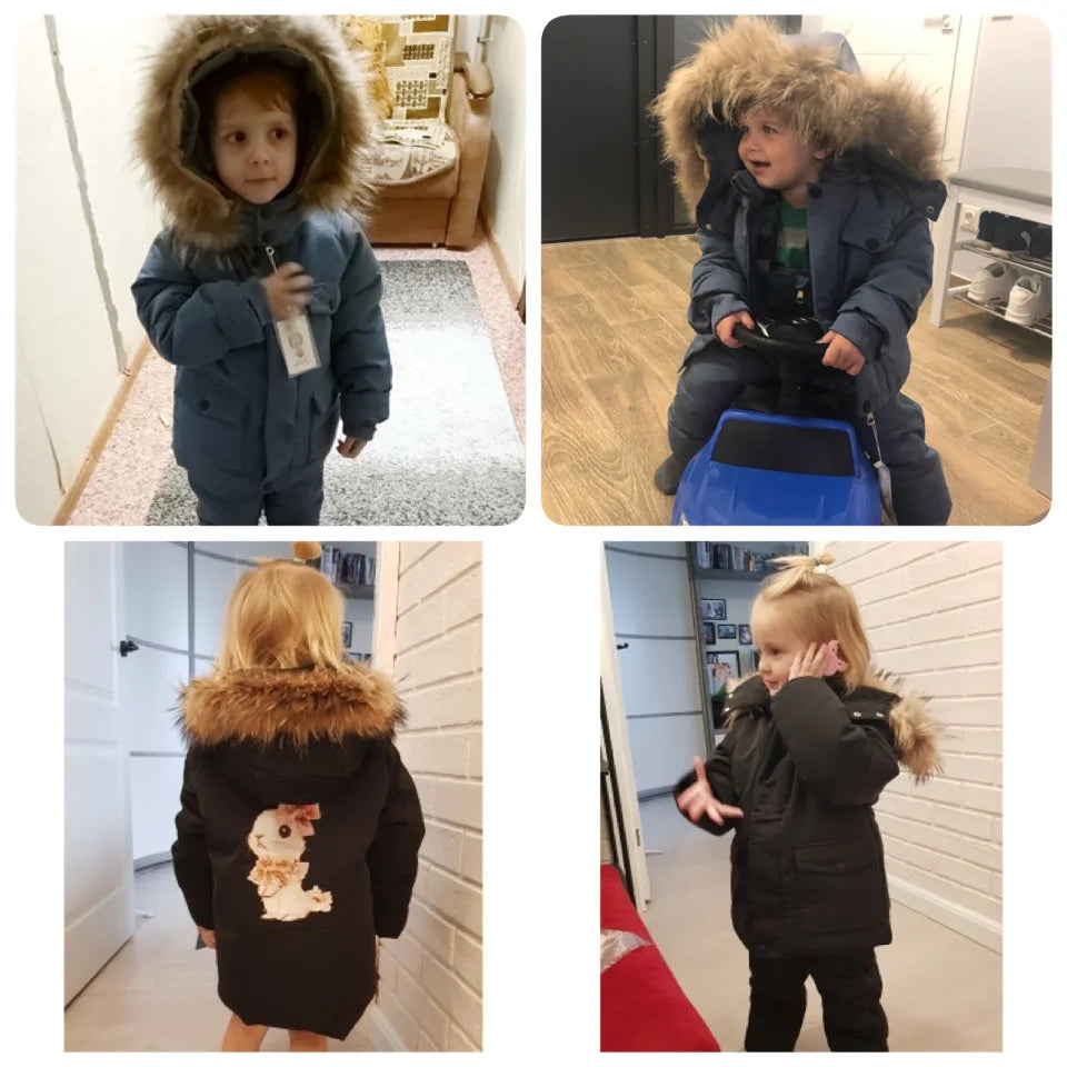 Real Fur Hooded Baby Winter Set