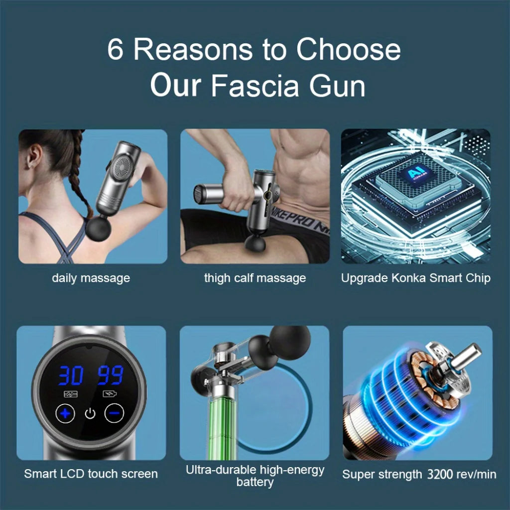 Portable Fascia Gun Vibration Massage Gun Body Neck Back Deep Muscle Relaxation Fitness Slimming Single Head