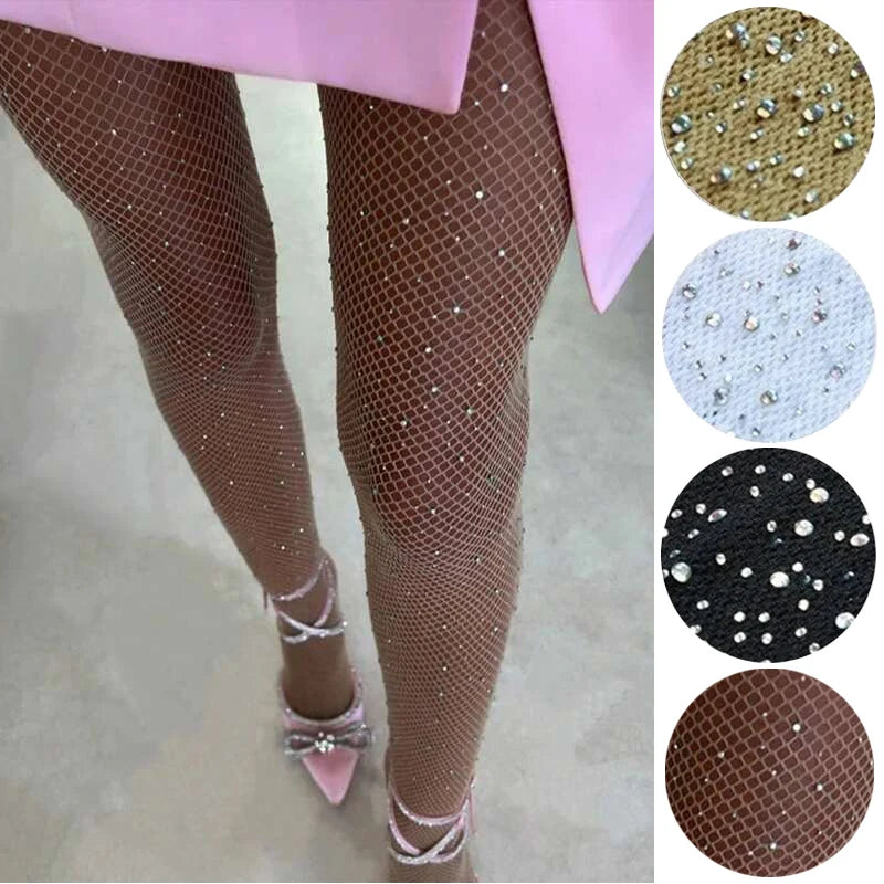 Summer Rhinestone Fishnet Tights - Shiny & Sexy